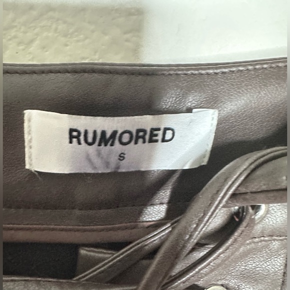 Rumored Straight Shooter  Lace-Up Pants in Black Coffee Size Small Pre-owned - Picture 8 of 12